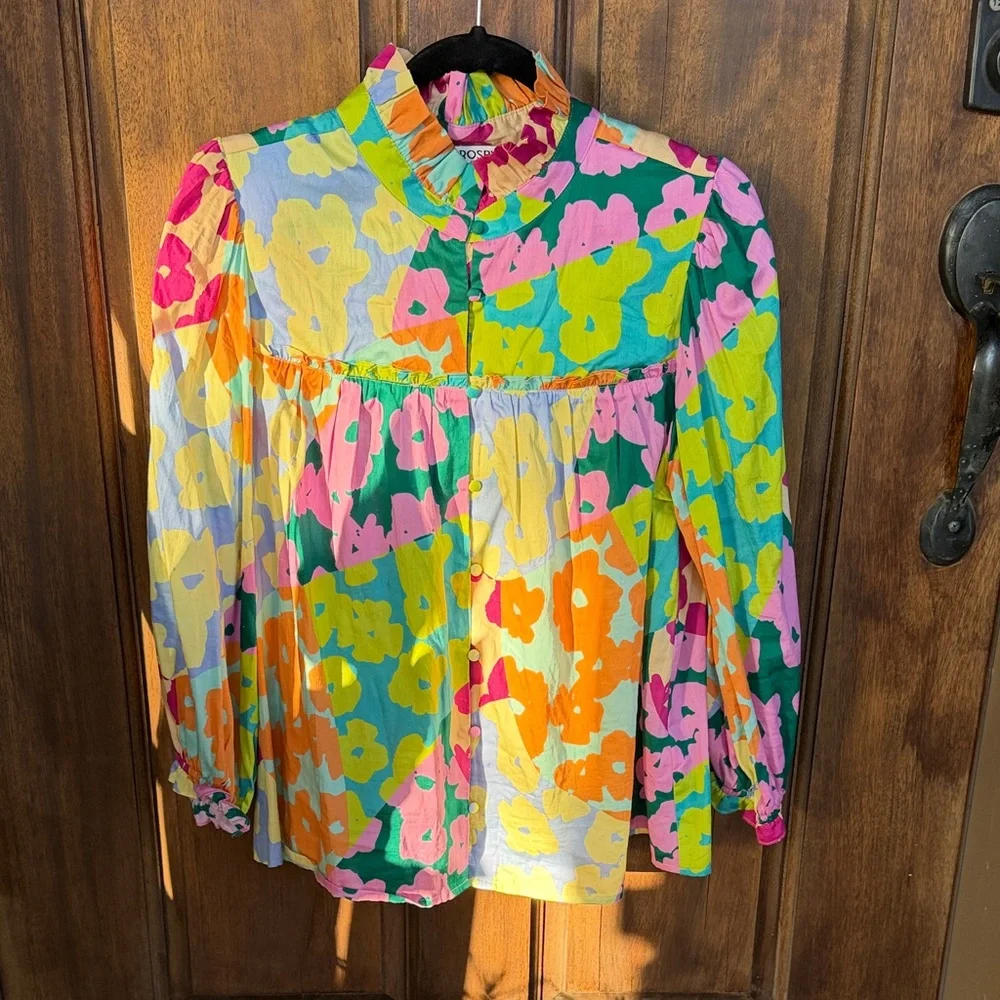 CROSBY by Mollie Burch Multicolor Floral Top - Picture 1 of 5